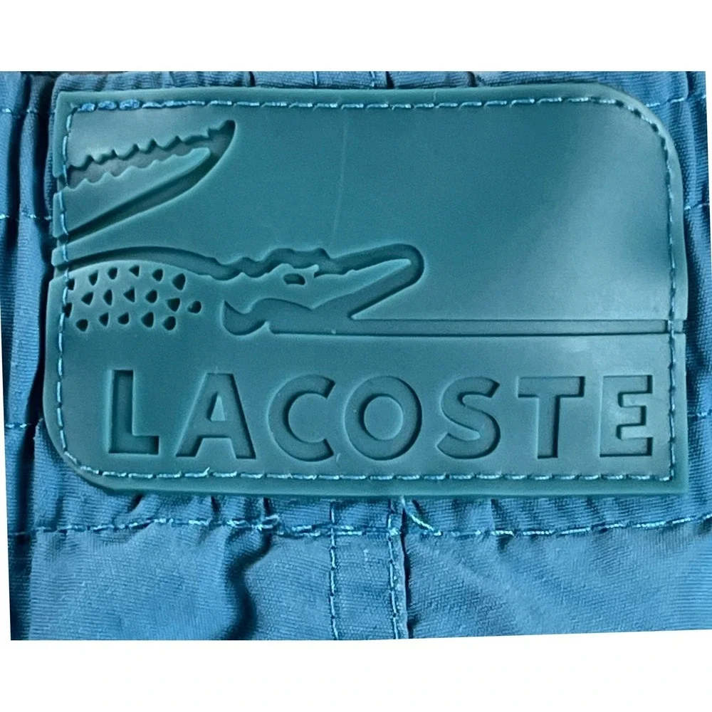 Lacoste Swim Trunks Blue Nylon Drawstring Mesh Lined‎ Men's Size 7 XL